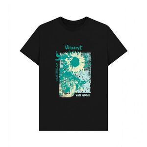 Apoh Unisex Adult Sunflowers Vincent Van Gogh T-Shirt / Black